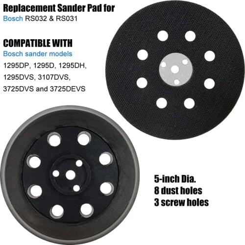 5 Inch 125MM Hook and Loop Replacement Backing Plate Sanding Pad for Sander Models 1295DP 1295D 1295DH 1295DVS 3107DVS