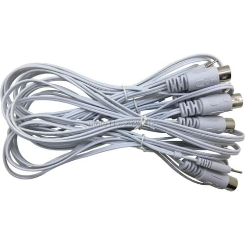 5 Pieces 185mm EMS Machine Electrode Pad Wires Digital Tens Electrodes Connector Wire 2mm pin for Tens Stimulation Therapy