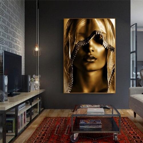 5D Diamond Painting Portrait Luxurious Golden Cross Stitch Diamond Embroidery Kit Mosaic Diamond Art Wall Poster Home Decor