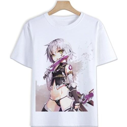 Anime Fate Grand Order Cosplay T Shirt Jeanne d'Arc Alter Saber Okita Souji Cartoon Print T-Shirt Casual Top Tee tshirt Costume