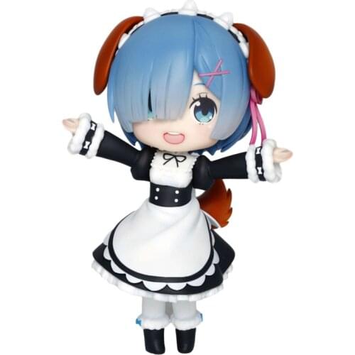 From Zero Rem Rem Q Version Anime Figures Collections Model Toys Desktop Ornaments Cartoon Toys Exquisitely Boxed Gifts