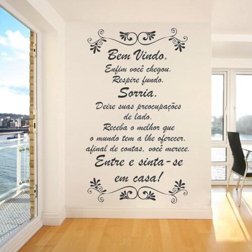 Bem Vindo Enfim Você Chegou Portuguese Quotes Wall Stickers Vinyl Murals For Livingroom Home Decoration Decals Poster RU2194