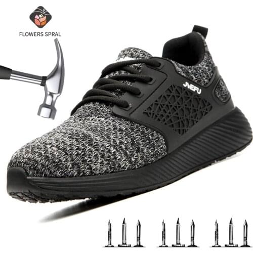 New Men And Women Flying Light Steel Head Fabric Anti-Mite Anti-Safety Boots Anti-Puncture Sports Shoes Breathable Work Shoes