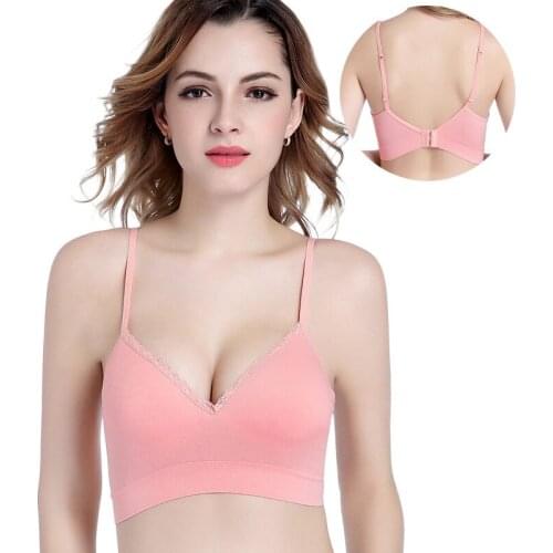 No rims 100% all cotton Bra Simple and comfortable solid color wire free bras lingerie