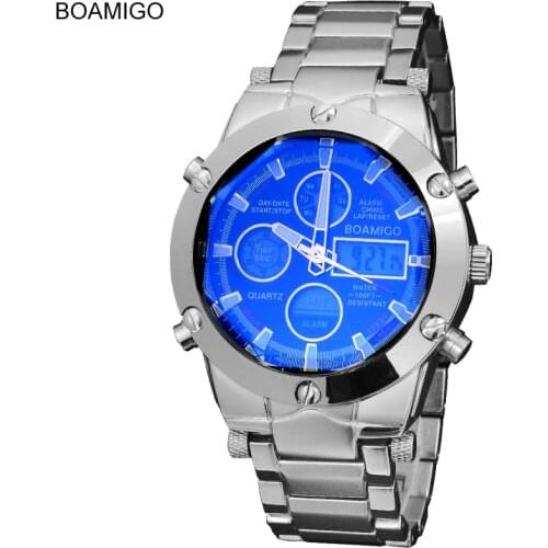 BOAMIGO Top Luxury Brand Men Military Sports Watches Mans Alloy Led Digital Watches Male Waterproof Wristwatches Reloj Hombre