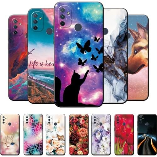 6.52" For OnePlus Nord N100 Case Bumpe Soft TPU Silicone Cover For OnePlus Nord N100 Cases Fashion Pattern Protective Case Coque