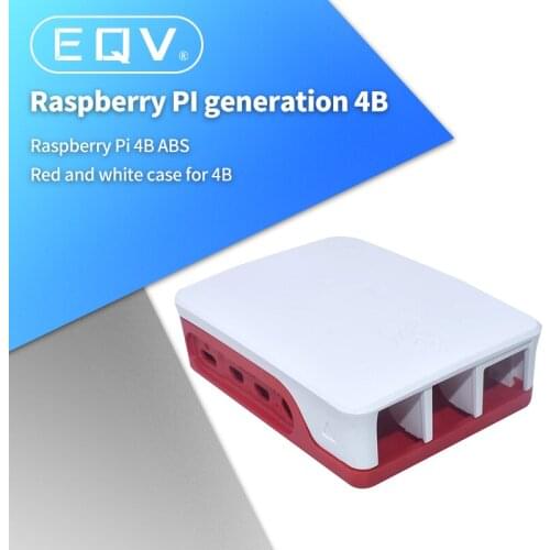 Raspberry Pi 4 Model B ABS Case Plastic Box White Shell Classic Design with Fan with Heatsink for Raspberry Pi 4