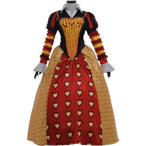Queen of Hearts cosplay costume Dress For Halloween Party Queen ball gown Fancy Dress Custom Made