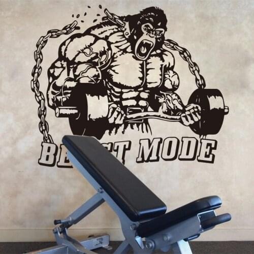 King Kong Fitness Bodybuilding kettle bell Gym Wall Sticker Gym Crossfit Fitness Studio Motivational Wall Decal Vinyl