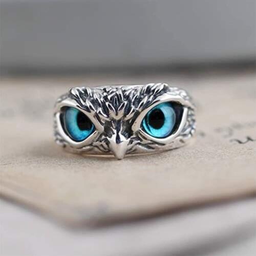 Punk Owl Ring for Women Girl Lovers Retro Animal Open Adjustable Rings Statement Men Gothic Ring Jewelry Gift