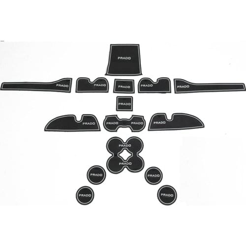 Car styling Cup mat door anti-slip mat Interior modification sticker Accessories For Land Cruiser Prado FJ150 150 2010-2017