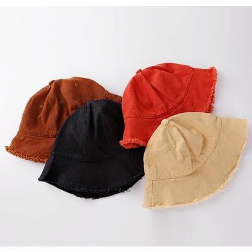 LDSLYJR new Solid color dome Bucket Hat Fisherman Hat outdoor travel hat Sun Cap Hats for Children boy and girl 06