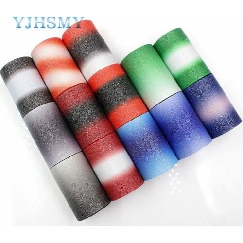YJHSMY G-18424-17,75 mm 5 Yards color flash Ribbons Thermal transfer Printed grosgrain Wedding Accessories DIY material