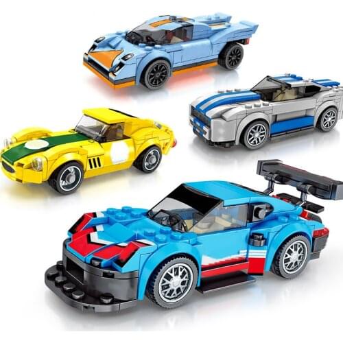 Speed Champions Car Model Building Blocks Toys For Child City Vehicles Super Sport Racing Car Toys Bus Truck Transporter