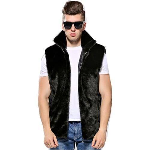 Mens Faux Fur Hooded Jacket Oversized Zip Mink Jacket Size S M L XL XXL XXXL 4XL 2021 New arrival