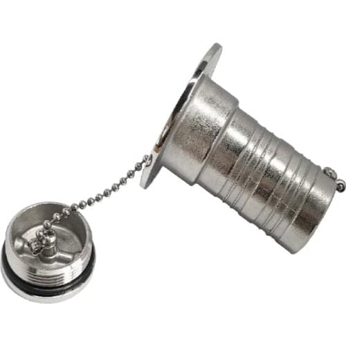 Waste Fuel Deck Filler Made Of Stainless Steel, Filler Neck With Tank Cap And Key, Fit For 38 Mm Fuel Hose