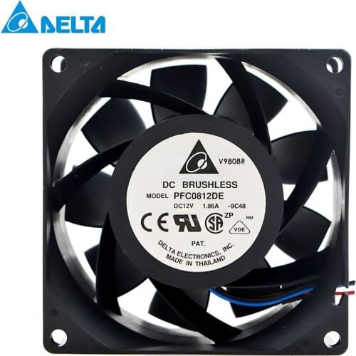 For delta PFC0812DE 8038 1.86A 12V 4 wire PMW double bearing violent cooling fan