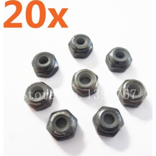 Wholesale 20Packs/Lot 8pcs/lot Alum Nylon Nut M3 Upgrade HSP 02102 Spare parts For 1/10 RC Model Car 102048 122048