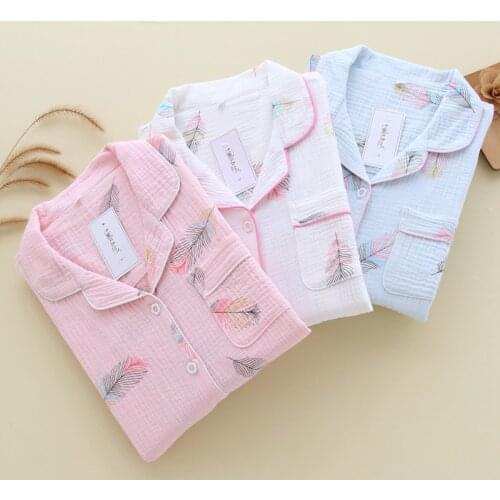 Women Pajamas Set Spring Autumn New 100% Cotton Pajamas Long Sleeve Tops+Trousers 2 Pieces Set Sleepwear Casual Homewear Female