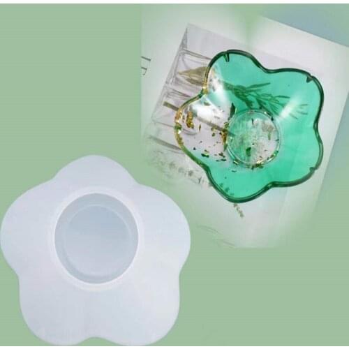 DIY Transparent Epoxy Resin Crystal Petal Plate Dish Casting Silicone Mold Fruit Plate Home Decoration Table Storage for Resin