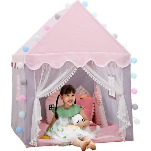 Portable Kids Play Tent Princess Big Castle Indoor Outdoor Baby Playhouse Folding Teepee Toys For Children Girls Birthday Gifts