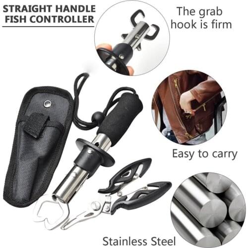 Portable Fish Grip&Plier Nipper Snip Fishing Lure Pincer Scissor Cutter Lipgrip Remove Hook Tackle Tool Fish Gripper Plier set