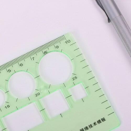 Pro Plastic Circles Square Round Geometric Template Ruler Stencil Measuring Tool K5DB