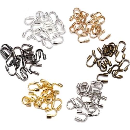 100pcs/lot 4.5x4mm Wire Protectors U Shape Accessories Clasps Connector For Jewelry Making Wire Guard Guardian loops Accessories