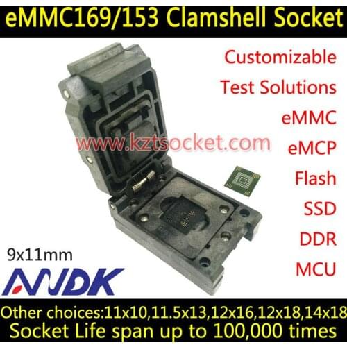 EMMC socket,9x11,Test and Burn-in socket,eMMC programmer eMMC socket eMMC adapter reader,BGA169 BGA153,Sgl