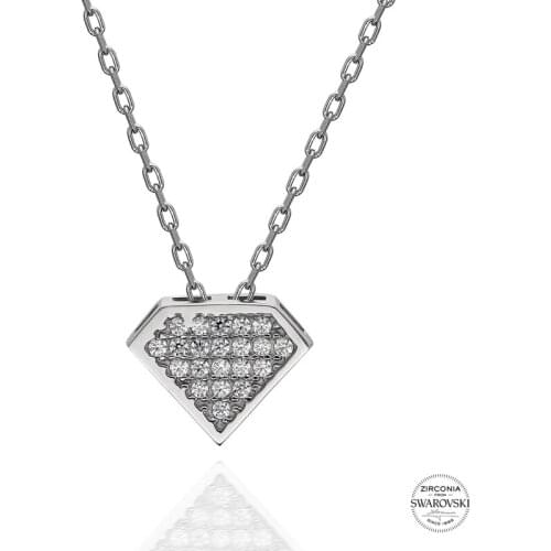 Silver 925 Sterling Swarovski Zirconia Gemstone Necklace