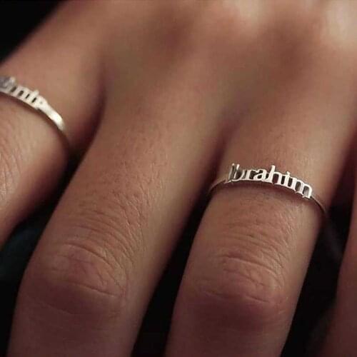 Silverlina Silver Personalized Name Rewritable Lady Ring