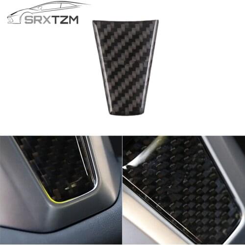 SRXTZM For Tesla Model 3 Steering Wheel Cover Decoration Stickers Carbon Fiber Sporty Modification Stickers Interior Sticker 1pc