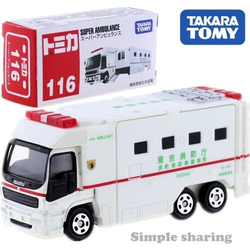 Takara Tomy Tomica 116 Super Ambulance Model Kit Diecast Miniature Car Toy Collectibles Hot Pop Kids Dolls Funny Bauble Mould