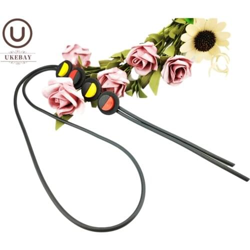 UKEBAY New Long Pendant Necklaces Women Handmade Rubber Jewelry Long Sweater Chians Black Chains Gothic Clothes Accessories Gift