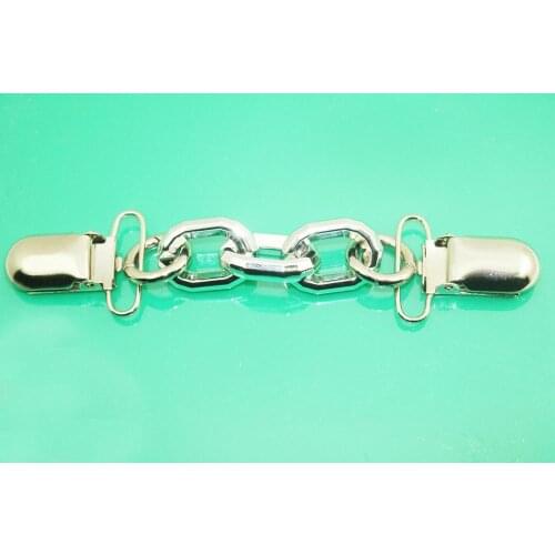 ORNATE LINK CHAIN SLIVER ENDS SWEATER CLIP,CARDIGAN CLIP COLLAR CLIP KEEPER