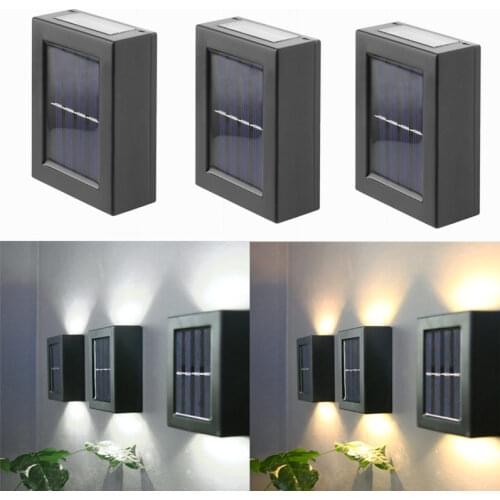 Outdoor Solar Lamp Garden Lights Waterproof Wall Lamp Light Up and Down Garden Decorative Wall Lamp Street Lamps Home Stair Lamp