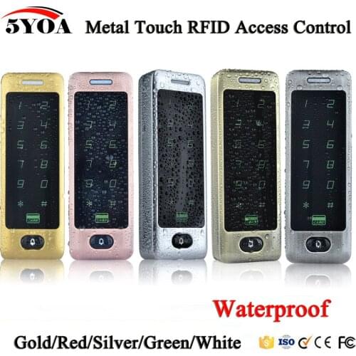 5YOA BC40FY Waterproof Metal Touch 8000 Users Door RFID Access Control Keypad Case Reader 125khz EM4100 ID Card
