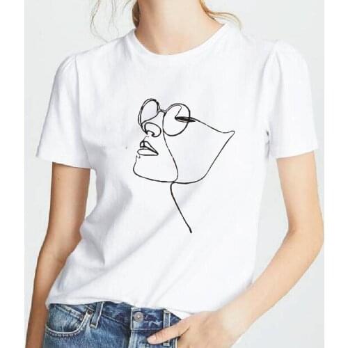Cartoon Hipster White T-shirts Women 2019 Summer Fashion Harajuku Plus Size Cotton Tshirt Women Tops Aesthetic Print Tee Shirt
