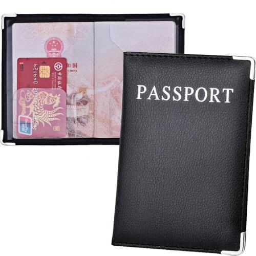 Women Men Passport Cover Card Holder Multi-Function Cute ID Bank Card Bag PU Leather Wallet Case Travel Accessories