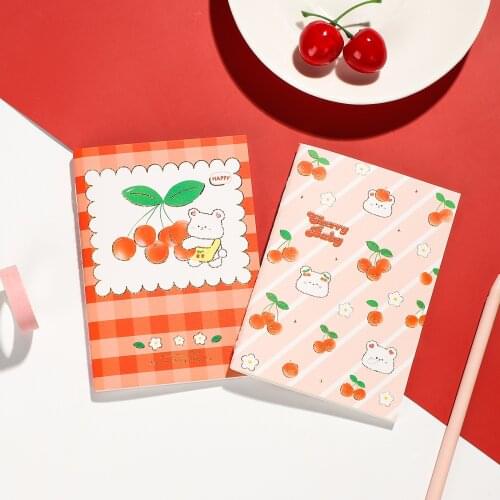 1pc Romantic Cherry Thread Stitching Notebook A6 Cute Girly Heart Planner Agenda Notepad Kawaii Birthday Gift School Stationery