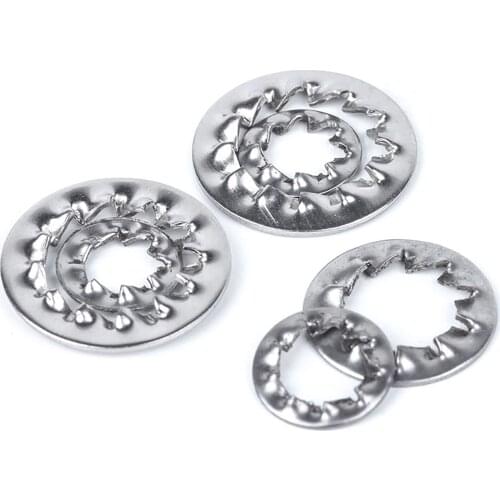 10-50pcs M3 M4 M5 M6 M8 M10 M12 M14 M16 A2 304 Stainless Steel Internal / External Toothed Serrated Lock Washer Gasket GB862