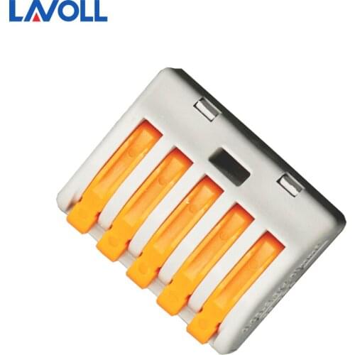 10 pcs/lot) Universal Compact Wire Wiring Connector 5 pin Conductor Terminal Block With Lever 0.08-2.5mm2