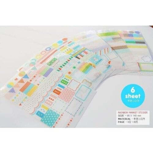10packs/lot Cute CartoonRainbow Diary Stickers Multifunction DIY PVC Sticker deco label