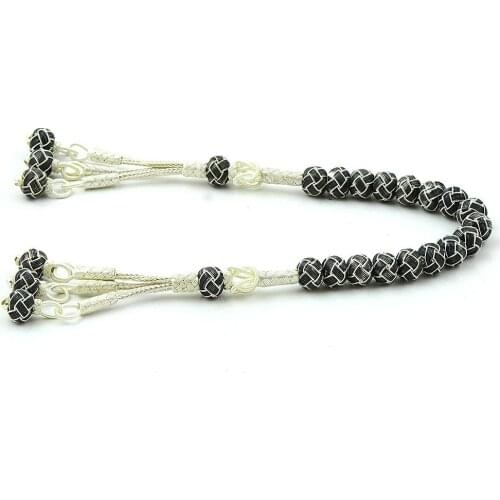 1000 Sterling Silver Handmade Rosary with Kazaz Tassel and Zaza