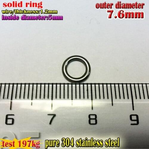 2019fishing Single ring solid rings Connecting ringssize wire1.2*5mm*7.6mm quantily200pcs/lot 304Stainless steel