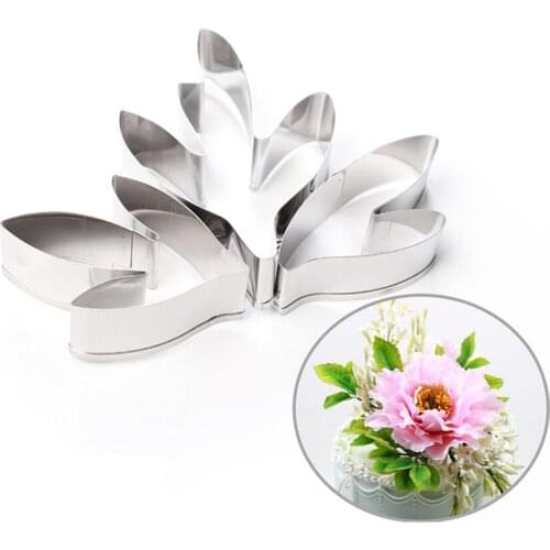 3PCS Peony Flower Leaves Cake Mold Cookie Cutter Mold Stainless Steel Cookie Cutter Set Kitchen Bakeware Cake Tools