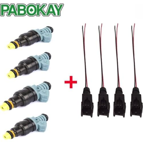 4 pieces x 1600CC CNG 160lbs gas fuel injector + ev1 connector plugs 0280150842 0280150846 for mazda ford honda racing