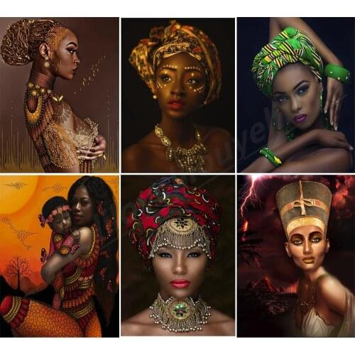 Diamond Mosaic Full Square/Round 5D DIY Diamond Painting Sexy african girl sticker Embroidery Christmas home decoration FG1600