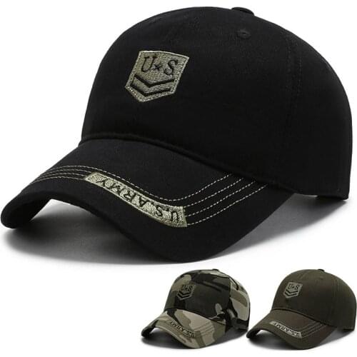 US Army Baseball Cap Military Camouflage Hat USA Flag Patch US Army Military Cap Fashion Trucker Twill Mesh