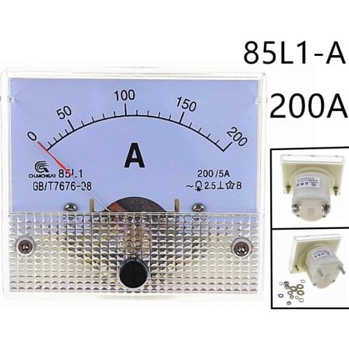 AC Analog Meter Panel 200A AMP Current Ammeters 85L1 0-200A Gauge